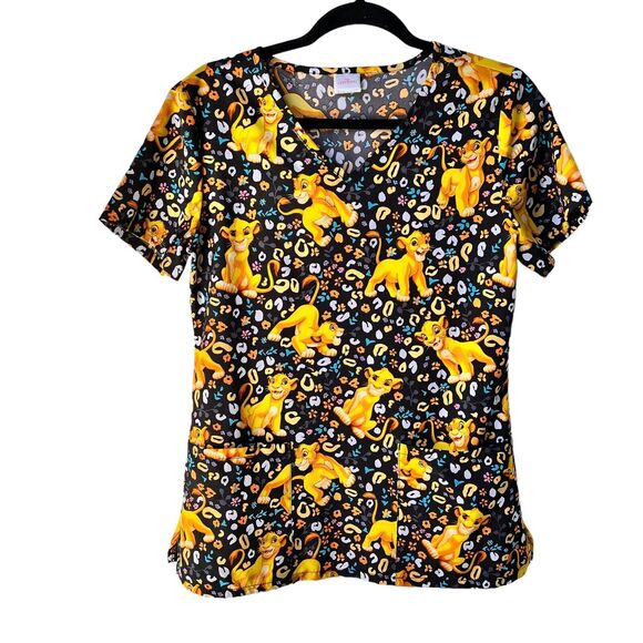 Disney Other Disney Scrub Top Womens Small Stretch Lion King
